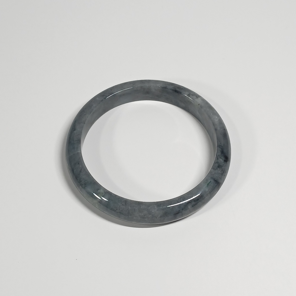 Dark Grey Jadeite Bangle 64mm Inner Ink Jade 64.8g